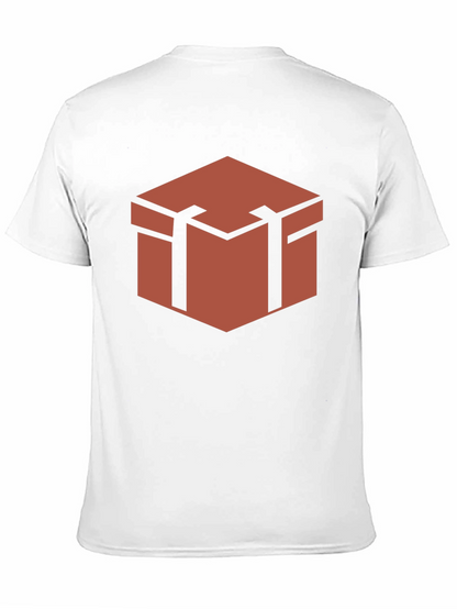 Geometric Chest Graphic Tee - Stylish Black Shirt