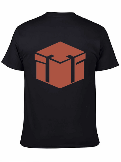 Geometric Chest Graphic Tee - Stylish Black Shirt
