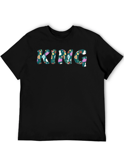 Festive KING Graphic Print Mens Tee