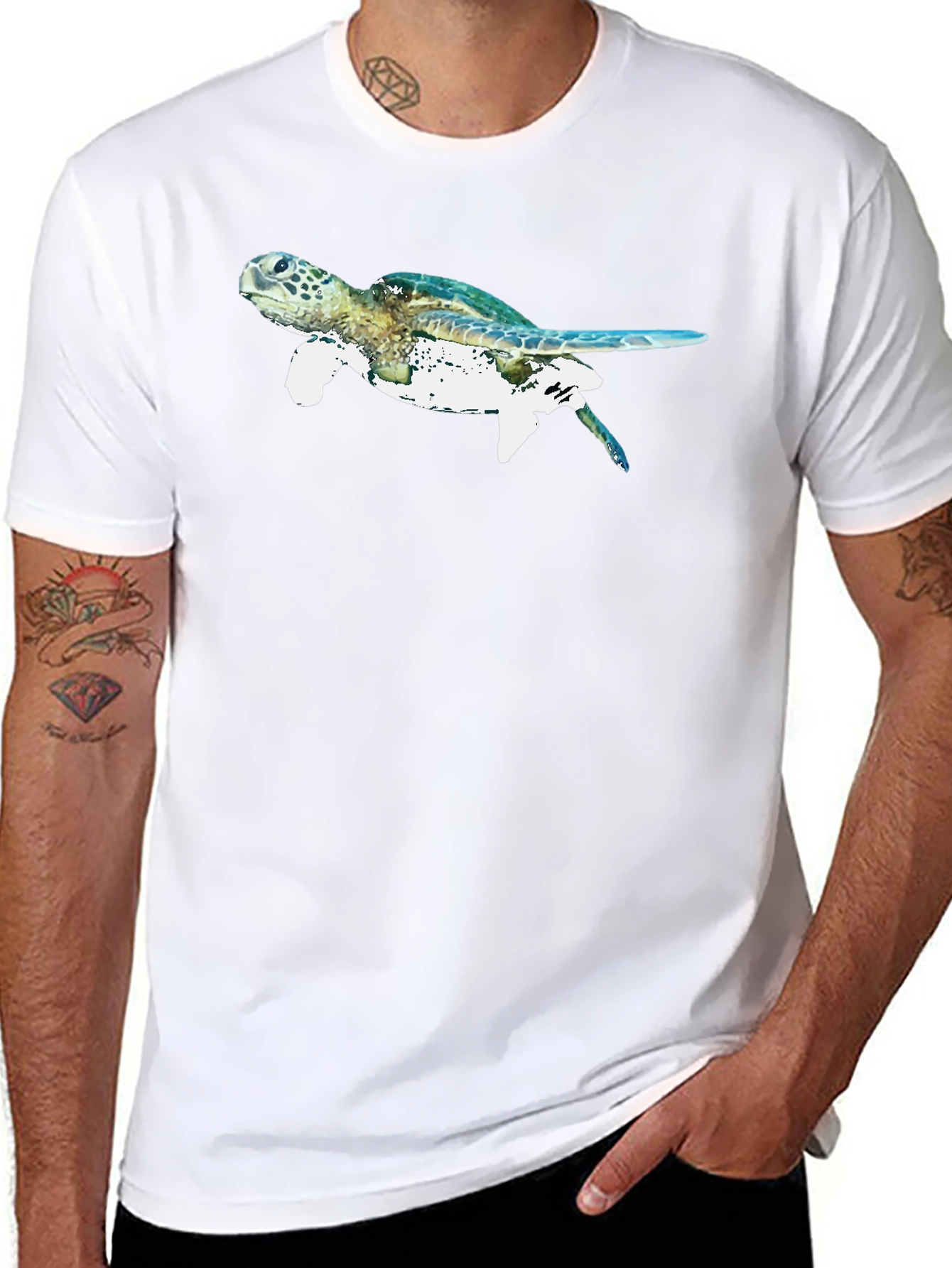 Sea Turtle Graphic Black T-Shirt