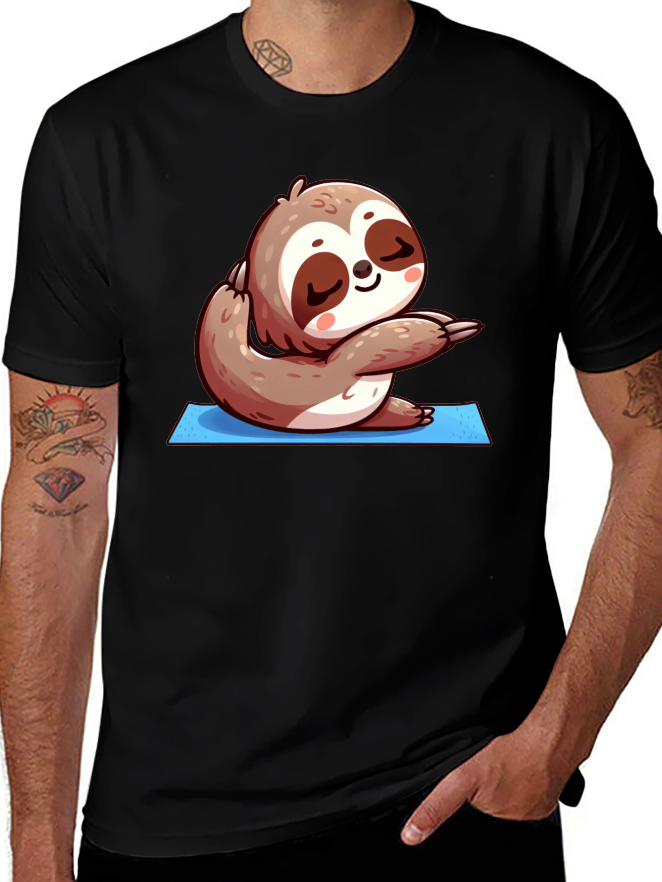 Yoga Sloth T-Shirt - Relaxed Fit Cute Design