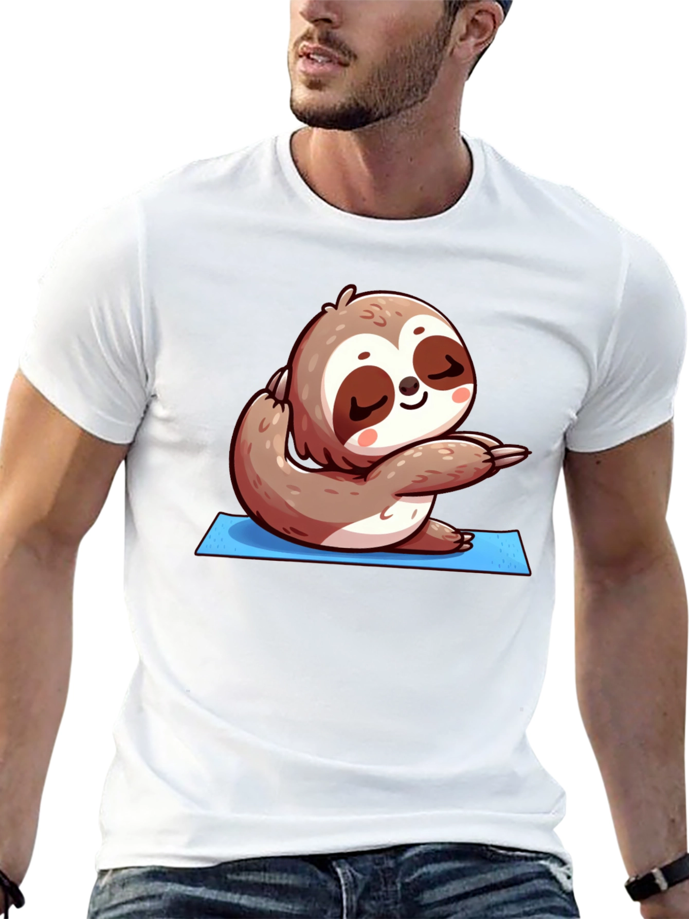 Yoga Sloth T-Shirt - Relaxed Fit Cute Design