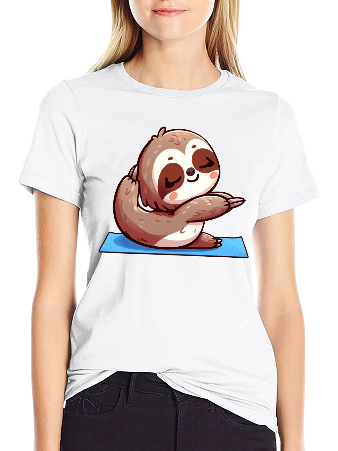 Yoga Sloth T-Shirt - Relaxed Fit Cute Design