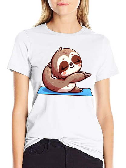 Yoga Sloth T-Shirt - Relaxed Fit Cute Design
