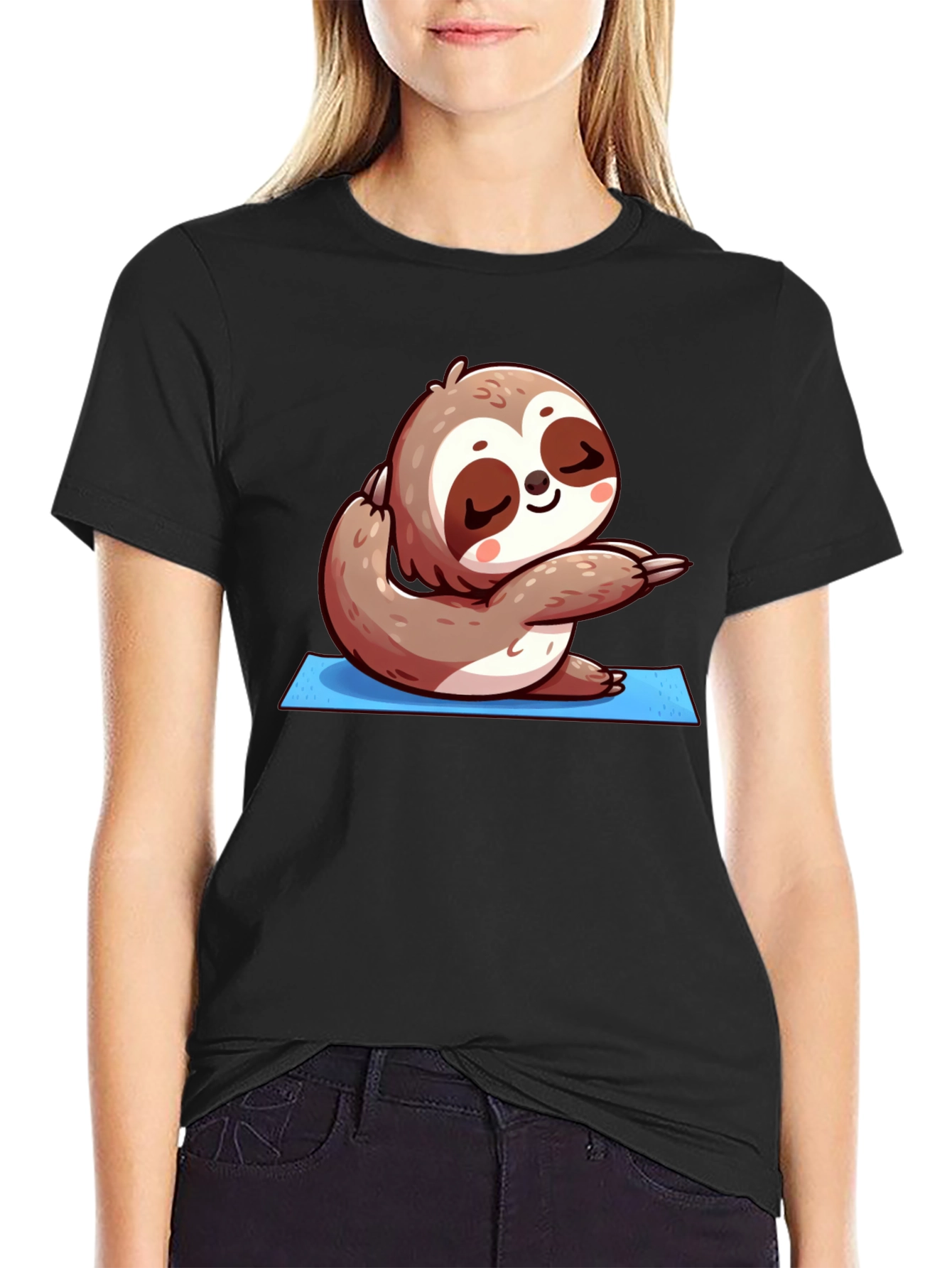 Yoga Sloth T-Shirt - Relaxed Fit Cute Design