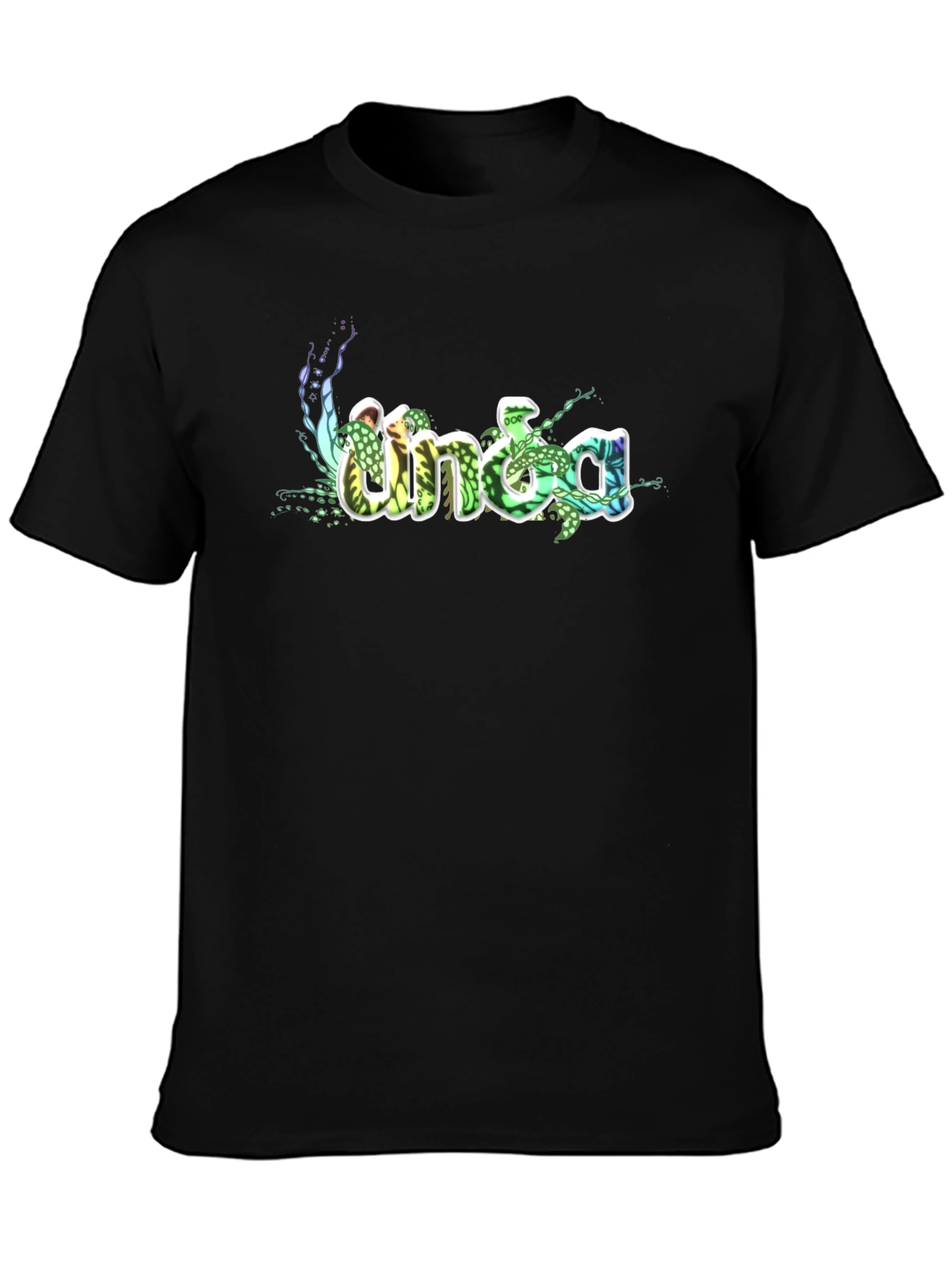 Unique Graphic Print Black Cotton T-Shirt