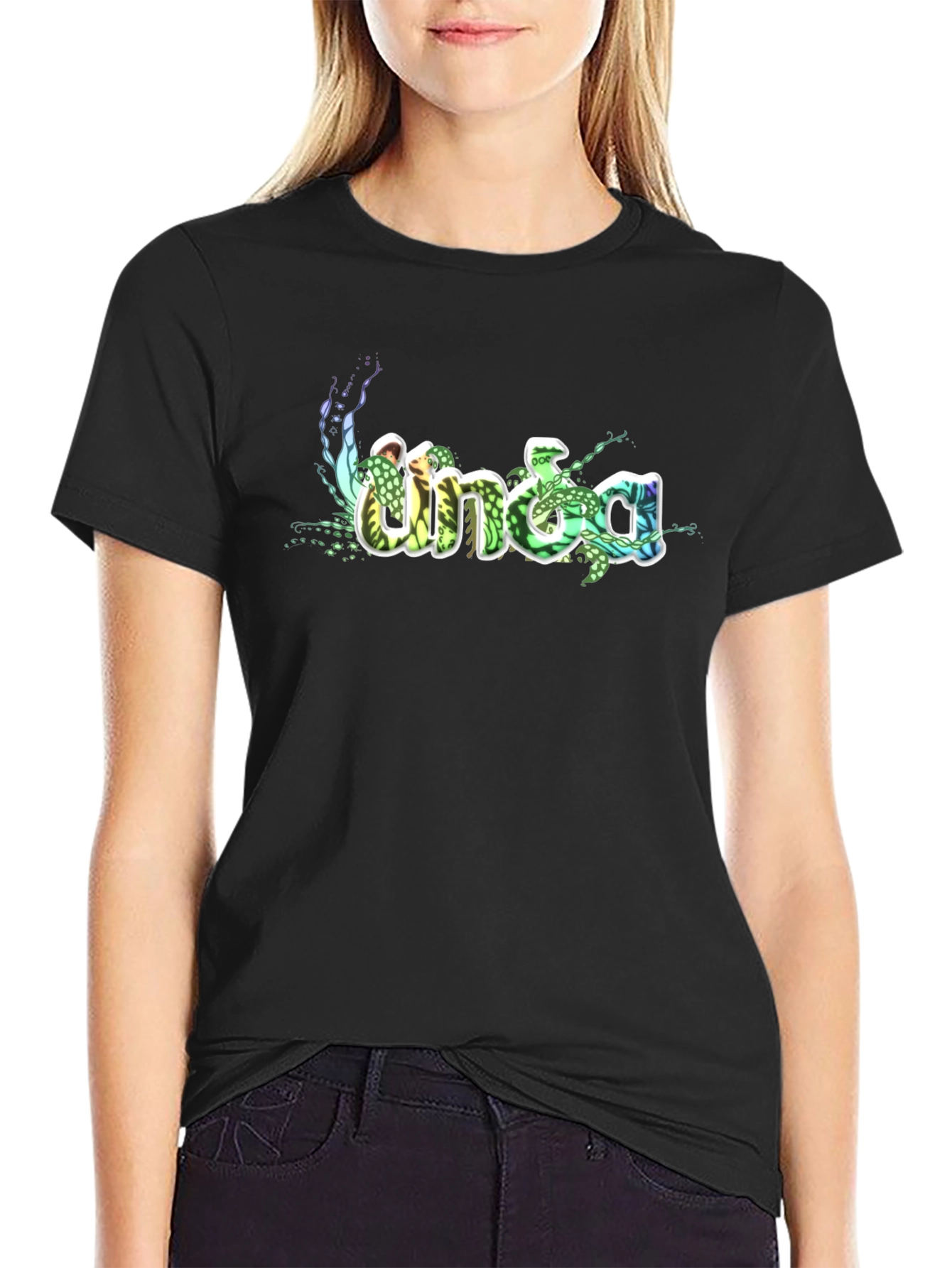 Unique Graphic Print Black Cotton T-Shirt