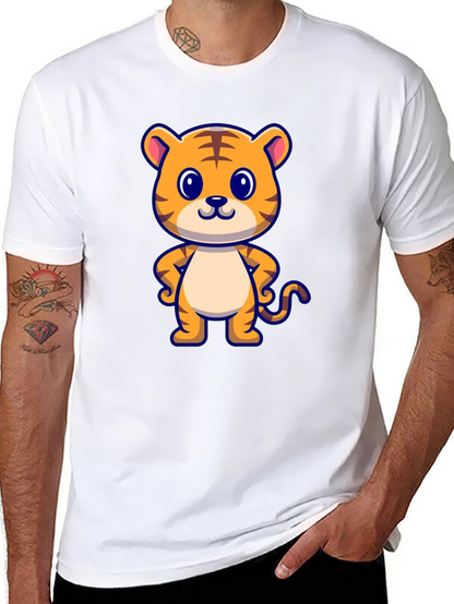 Cute Tiger Graphic Black T-Shirt