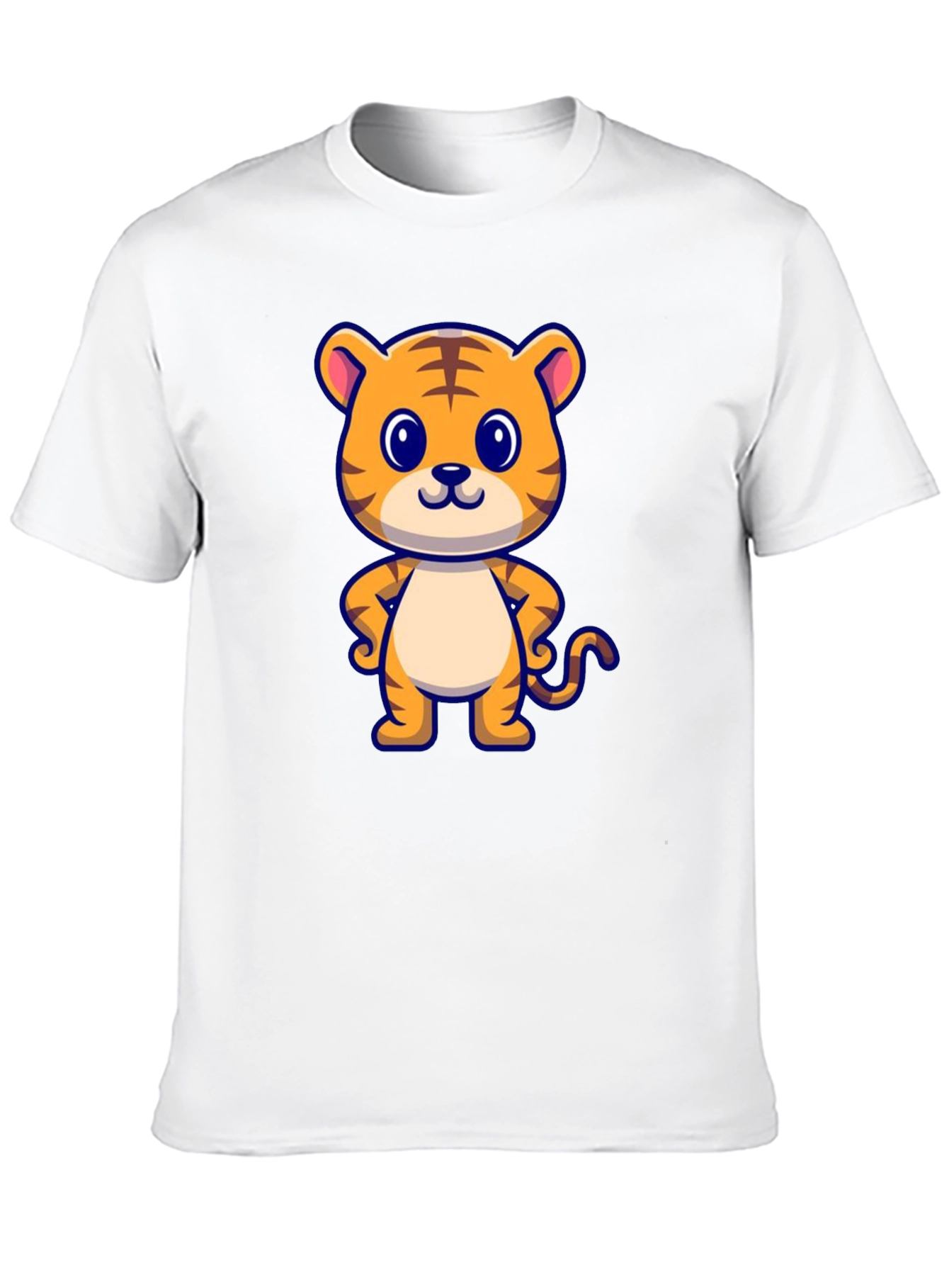 Cute Tiger Graphic Black T-Shirt