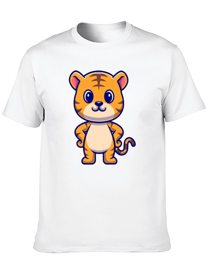 Cute Tiger Graphic Black T-Shirt
