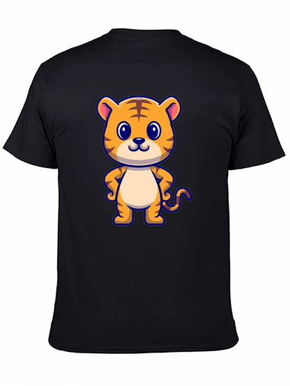 Cute Tiger Graphic Black T-Shirt