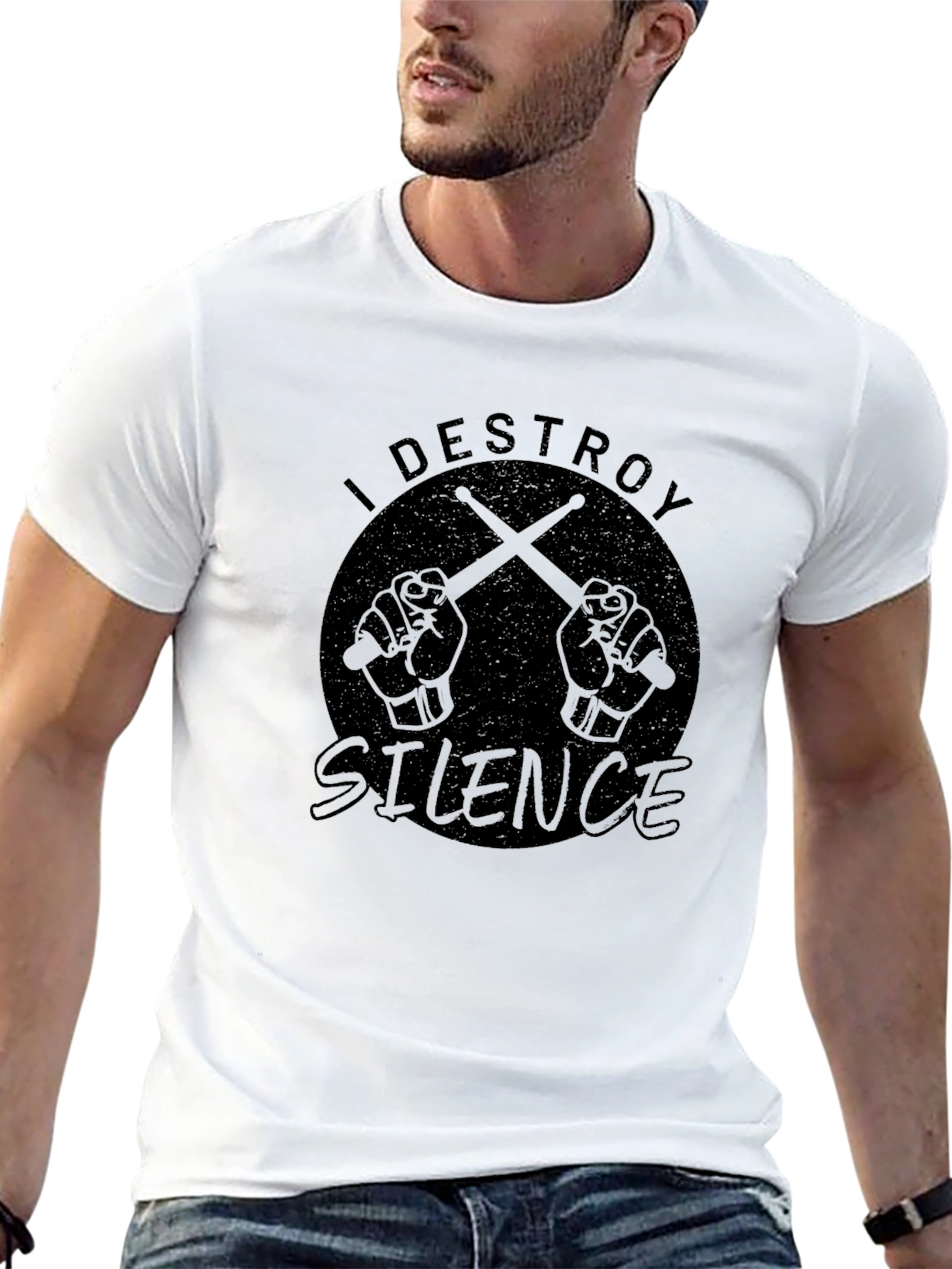 I Destroy Silence Black Graphic Tee