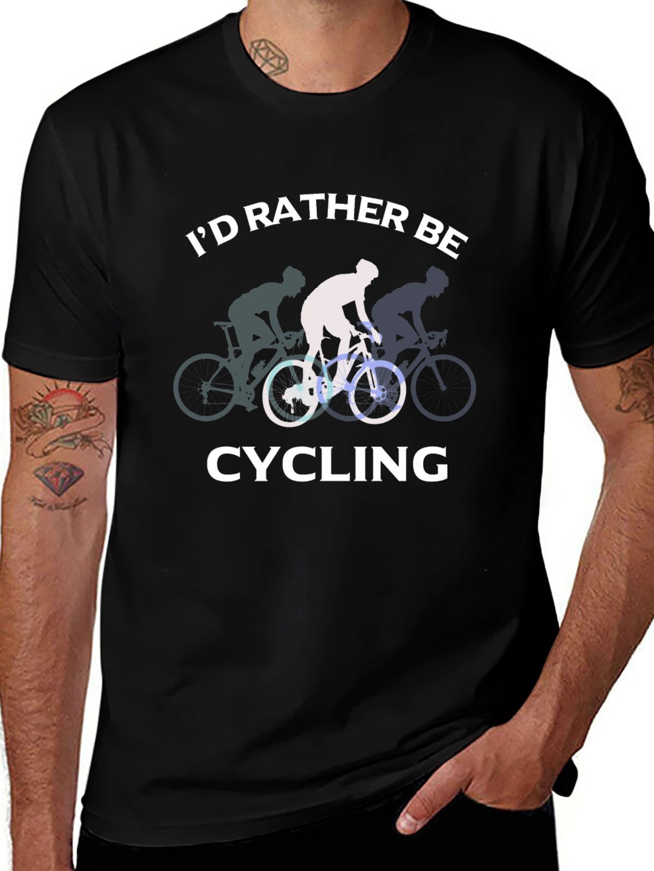 Id Rather Be Cycling Black T-Shirt