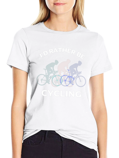 Id Rather Be Cycling Black T-Shirt