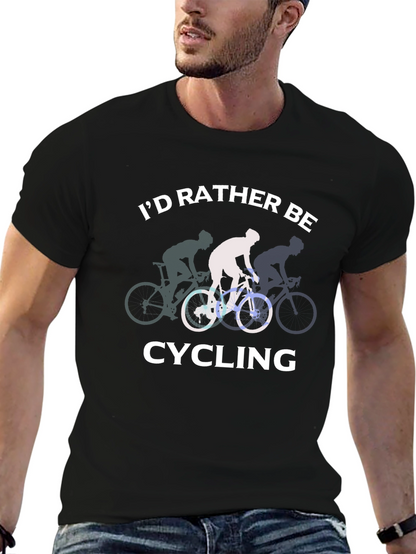 Id Rather Be Cycling Black T-Shirt