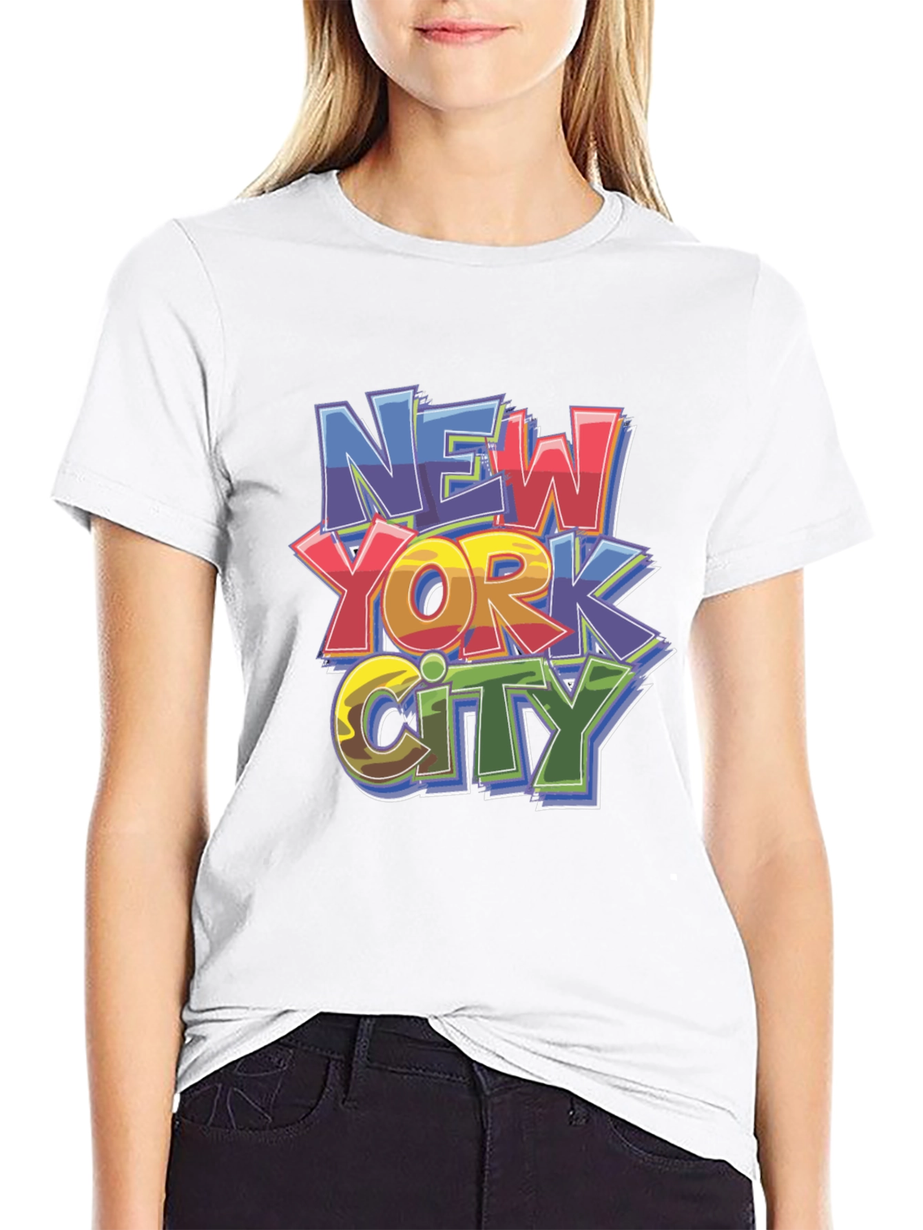 New York City Graphic Print Black T-Shirt