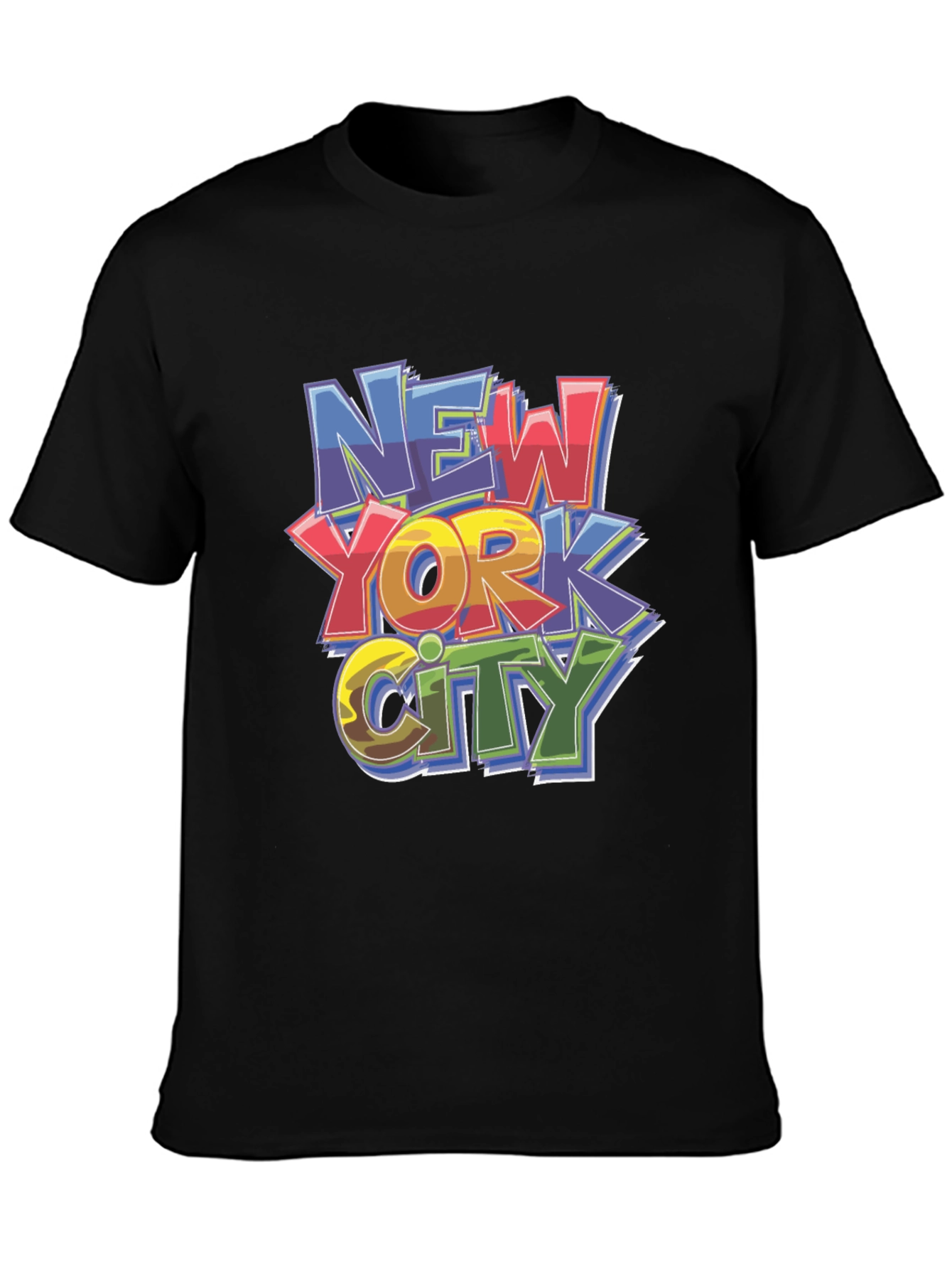 New York City Graphic Print Black T-Shirt
