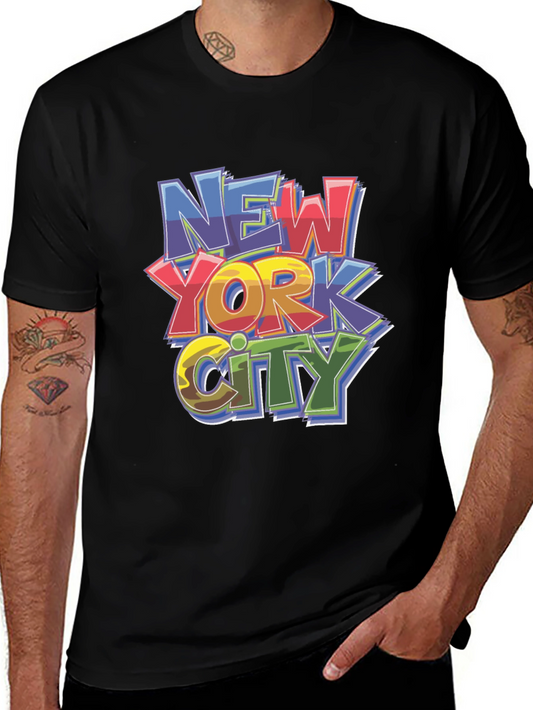 New York City Graphic Print Black T-Shirt