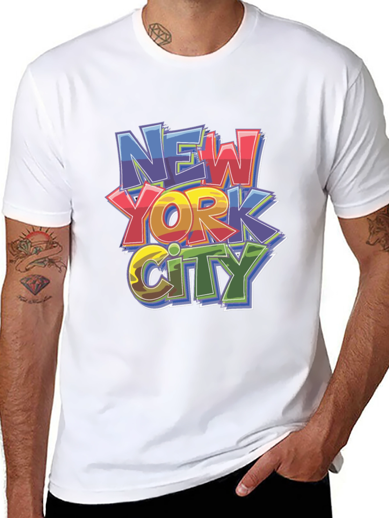 New York City Graphic Print Black T-Shirt