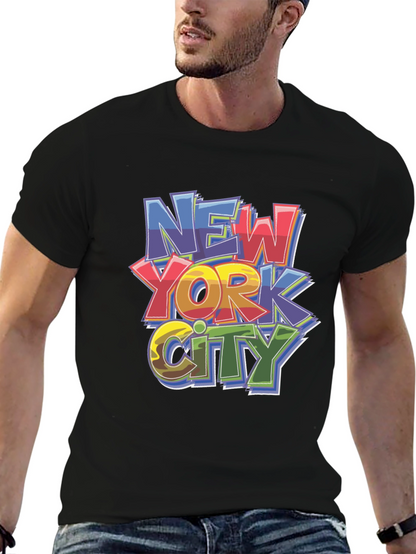 New York City Graphic Print Black T-Shirt