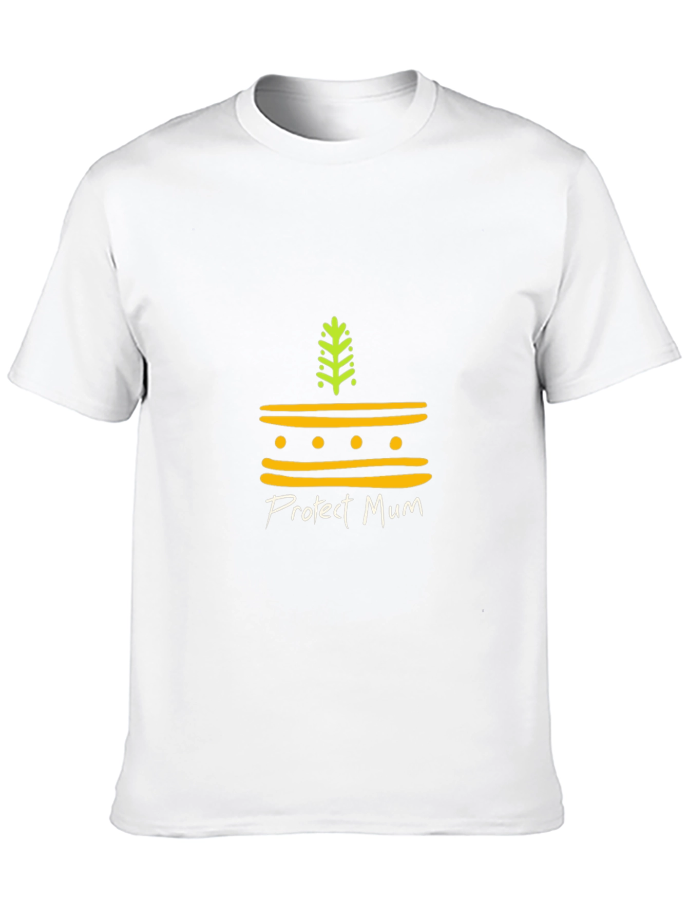 Protect Mum Black T-Shirt with Earth Motif