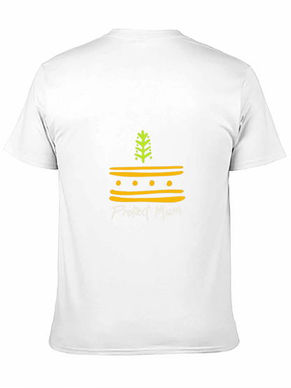 Protect Mum Black T-Shirt with Earth Motif