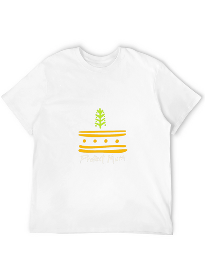Protect Mum Black T-Shirt with Earth Motif
