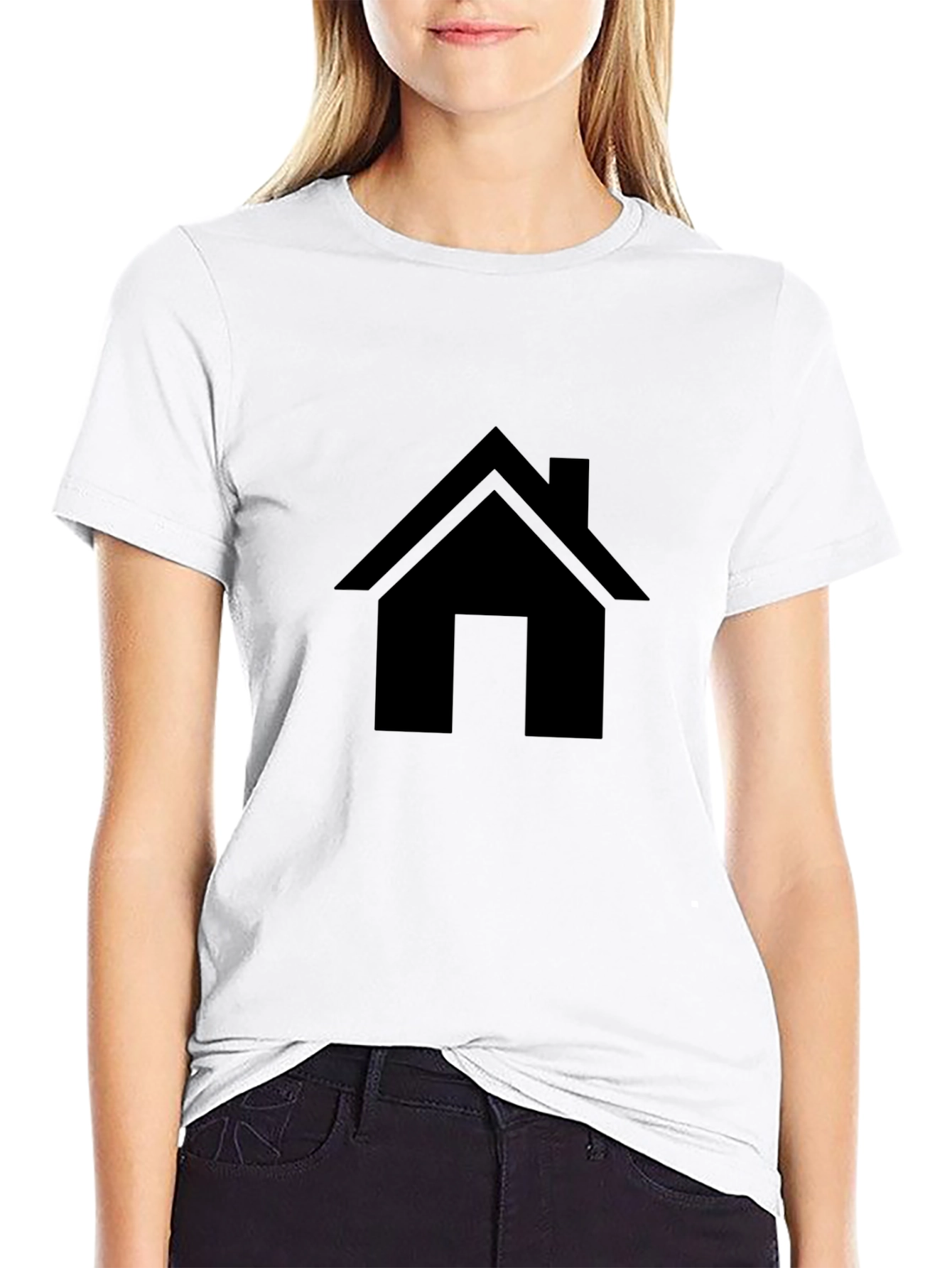 Black House Graphic Tee - Minimalist Style