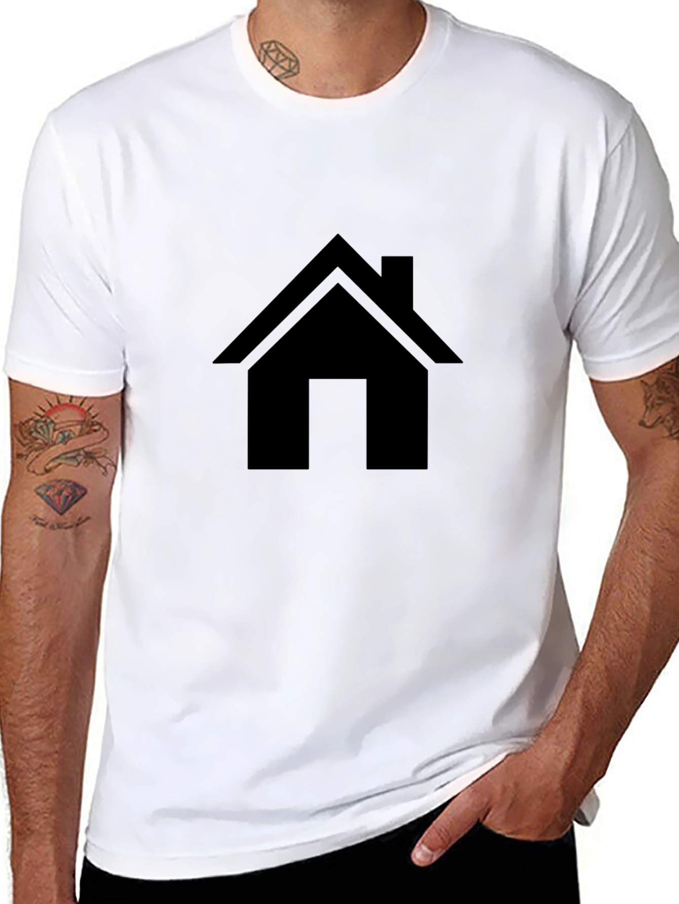 Black House Graphic Tee - Minimalist Style