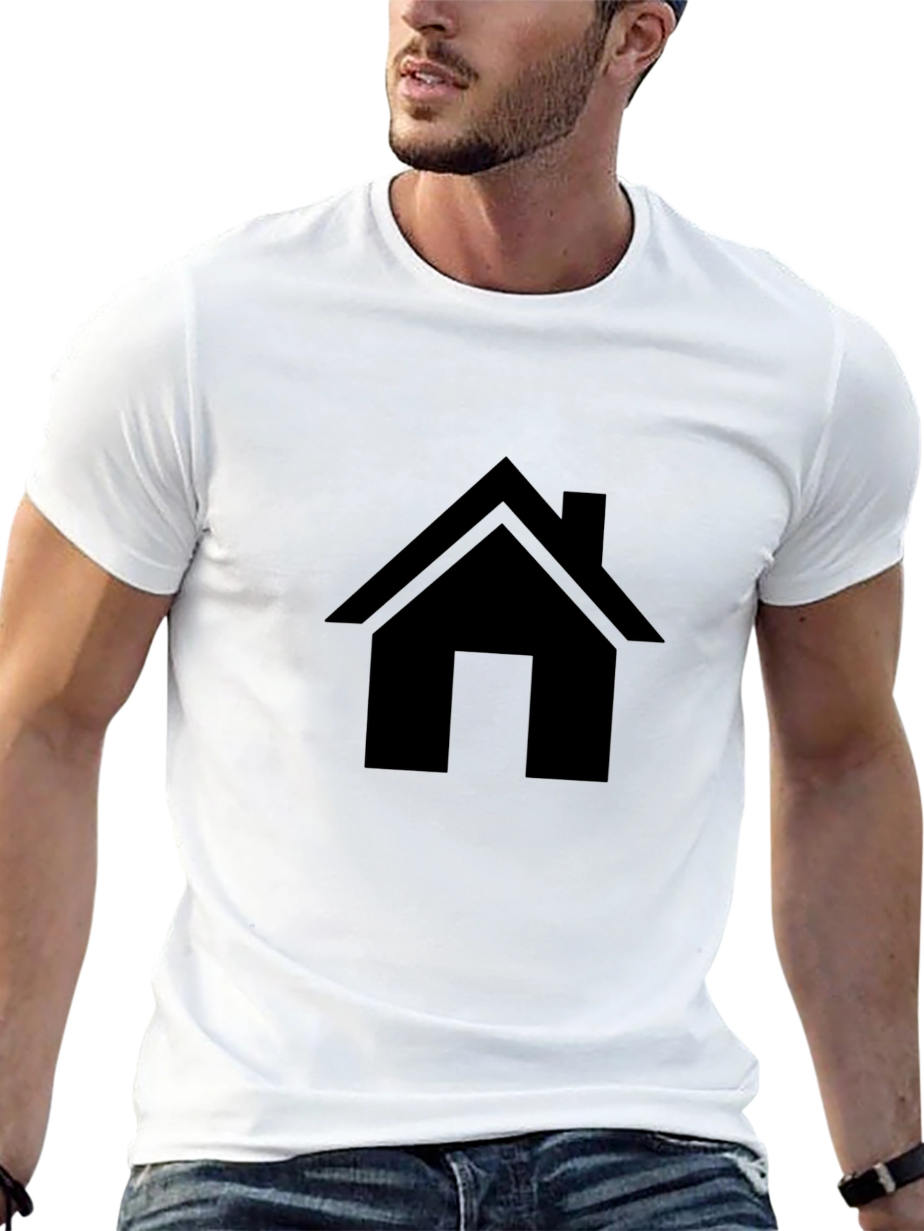 Black House Graphic Tee - Minimalist Style