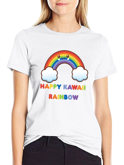 Happy Kawaii Rainbow Graphic Tee