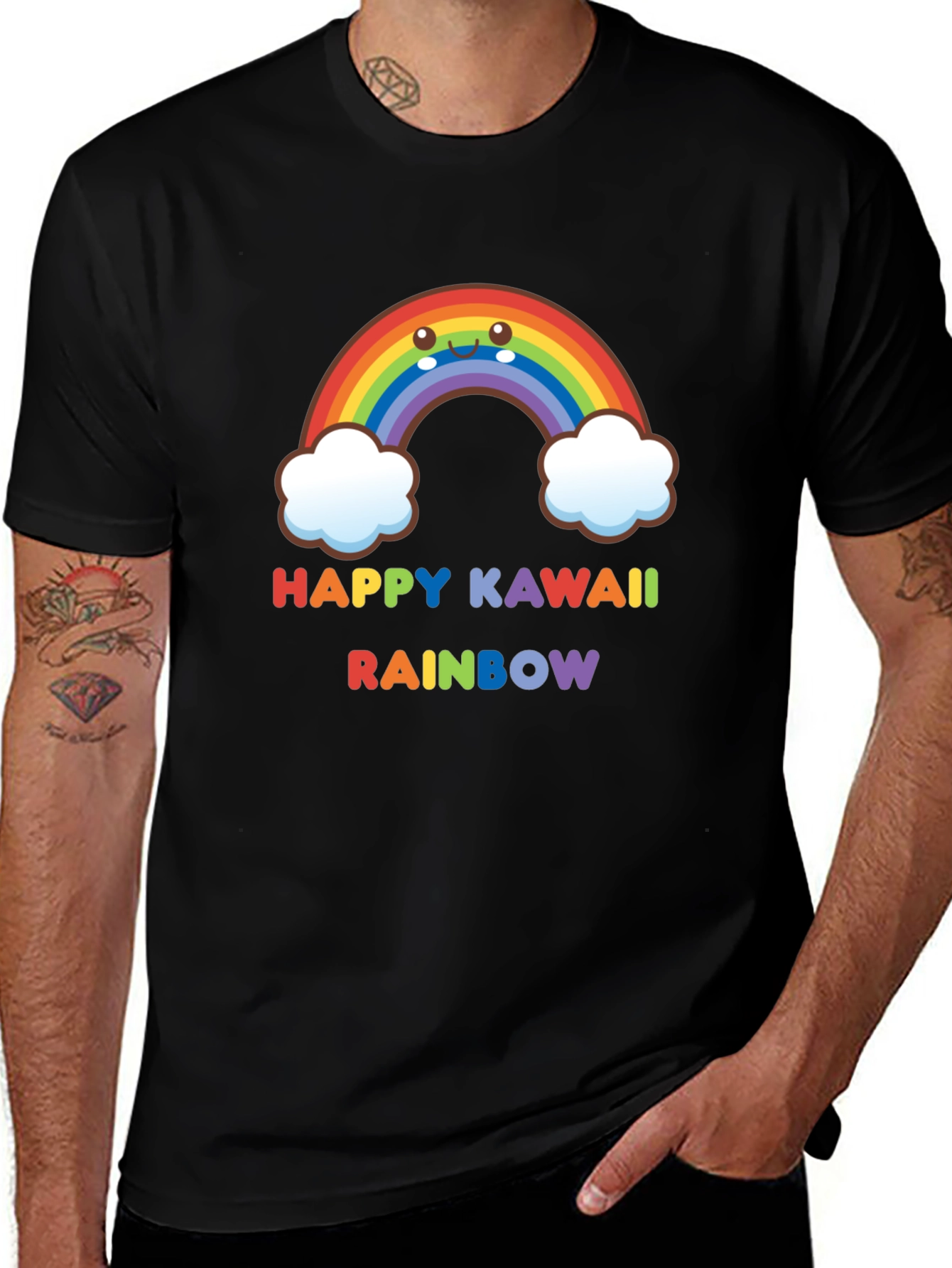 Happy Kawaii Rainbow Graphic Tee