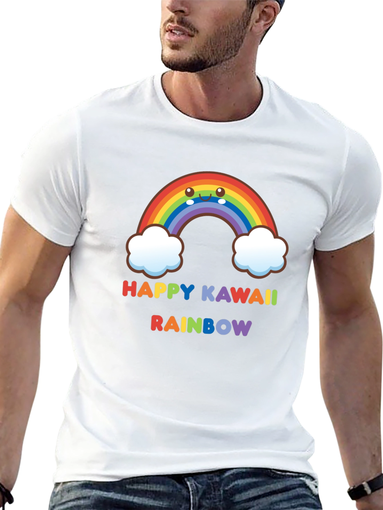 Happy Kawaii Rainbow Graphic Tee