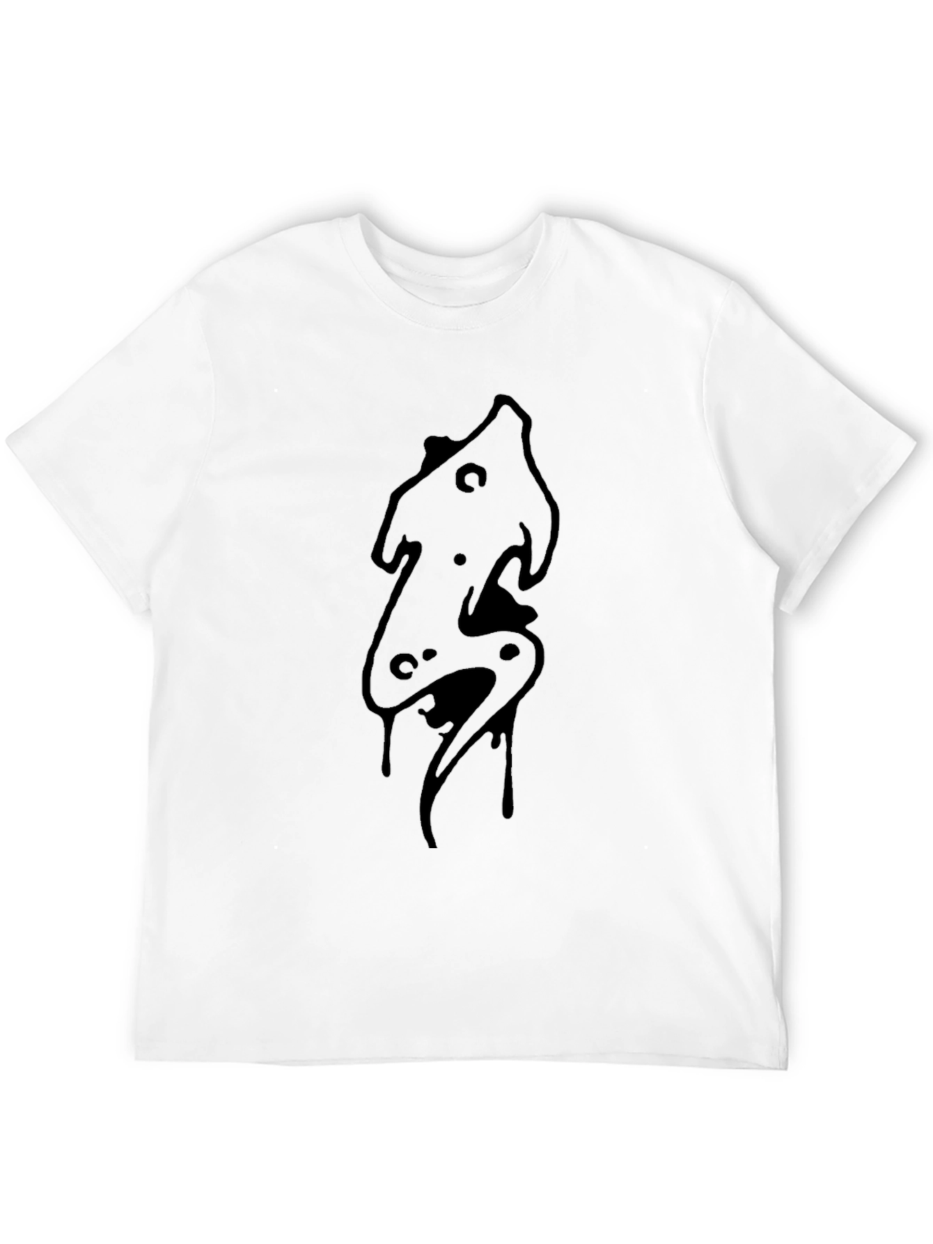 Mens Black Graphic Tee - Abstract Design