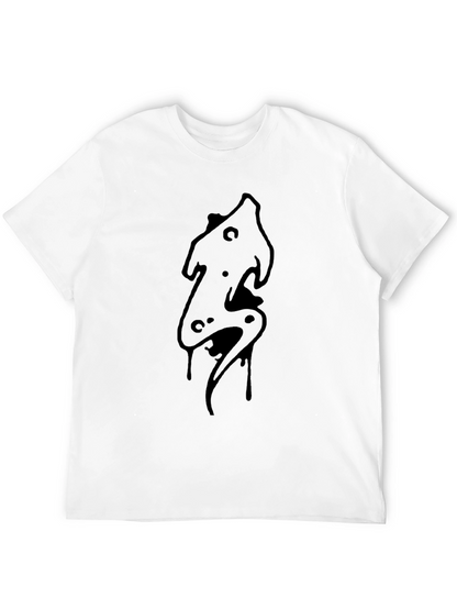 Mens Black Graphic Tee - Abstract Design