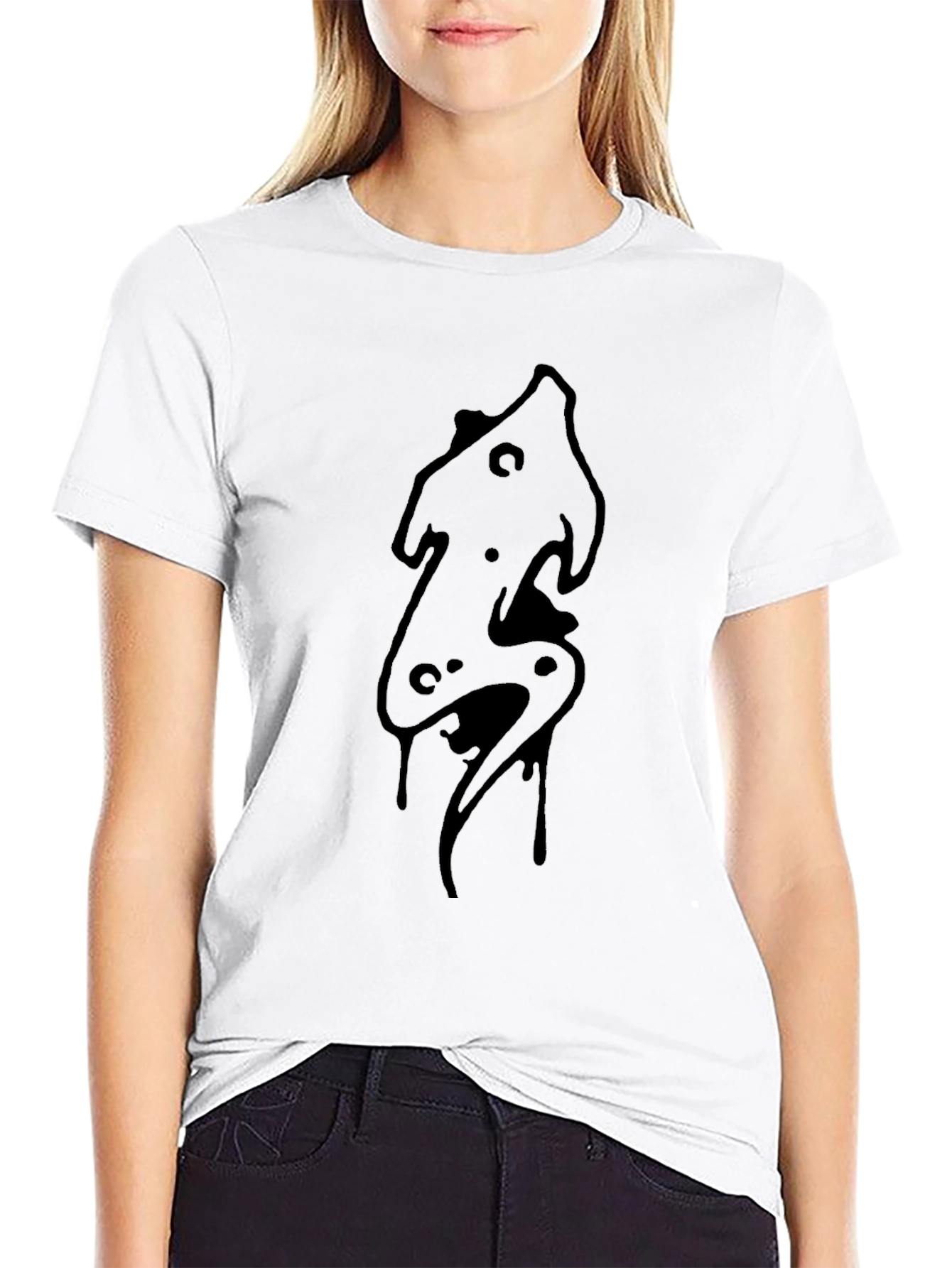 Mens Black Graphic Tee - Abstract Design