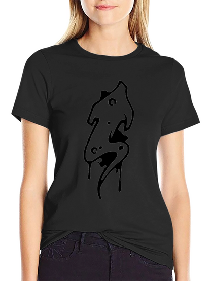 Mens Black Graphic Tee - Abstract Design
