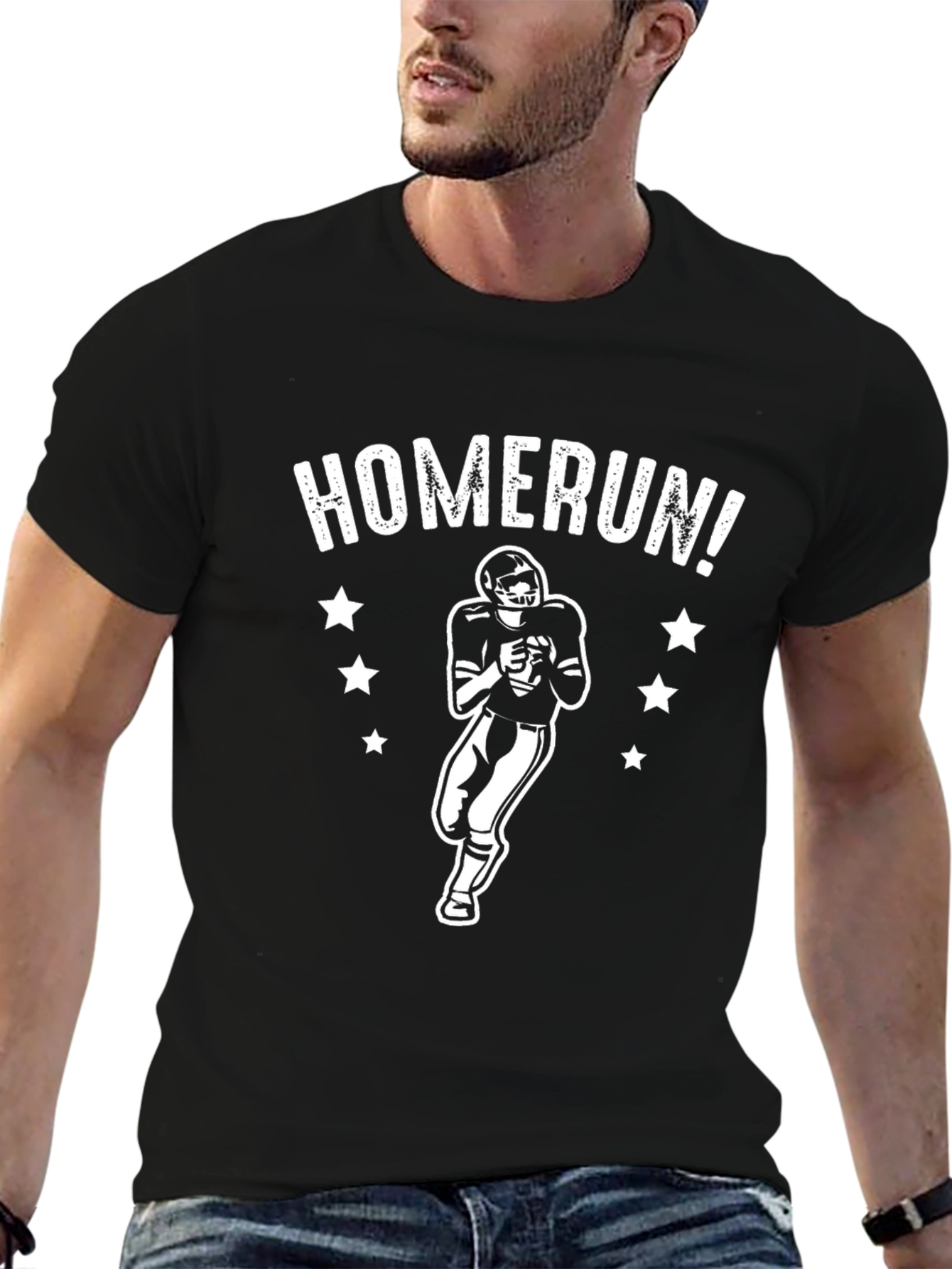 Homerun Football Player Graphic T-Shirt