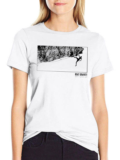 Beat Gravity Black Graphic Tee - Rock Climbing Design