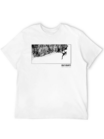 Beat Gravity Black Graphic Tee - Rock Climbing Design