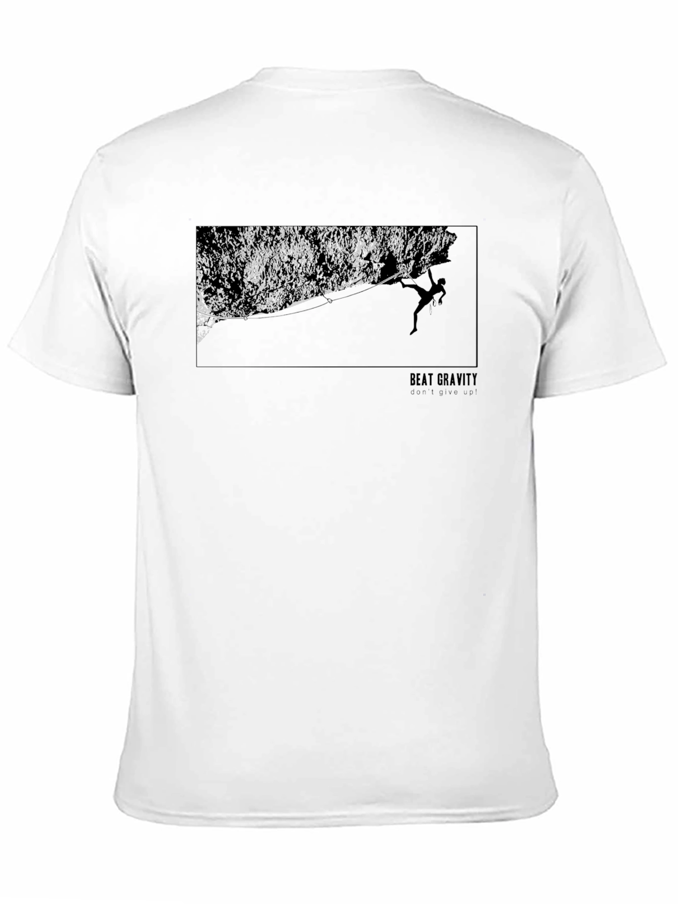 Beat Gravity Black Graphic Tee - Rock Climbing Design