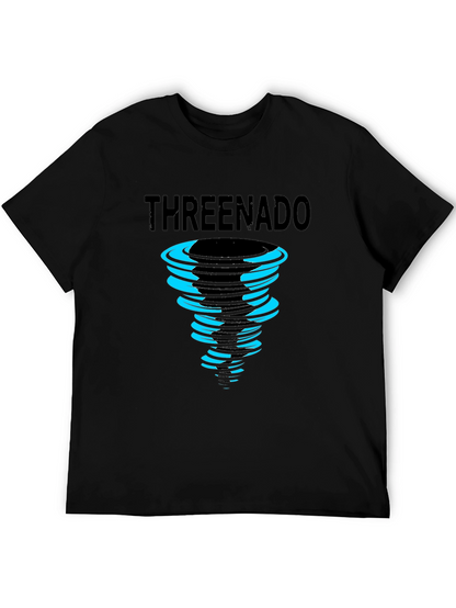 Threenado Graphic Print Black T-Shirt