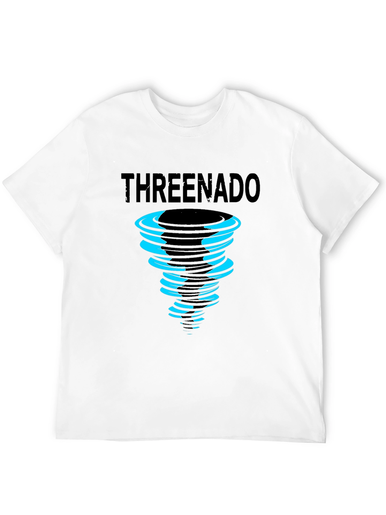 Threenado Graphic Print Black T-Shirt