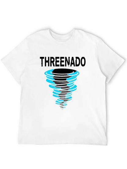 Threenado Graphic Print Black T-Shirt