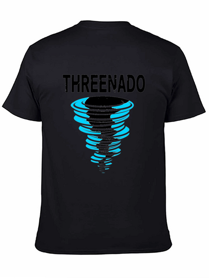 Threenado Graphic Print Black T-Shirt