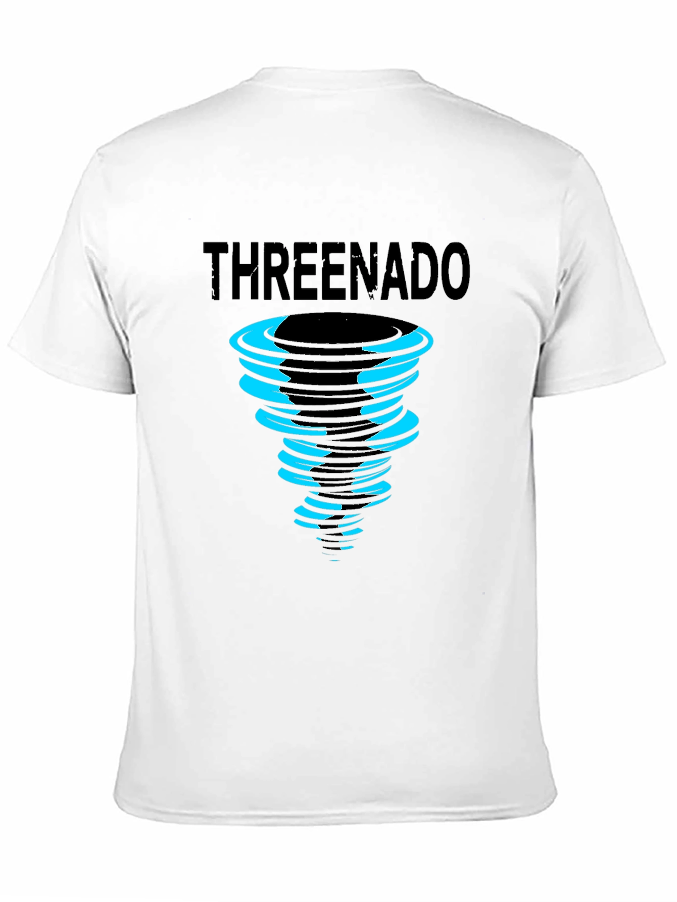 Threenado Graphic Print Black T-Shirt