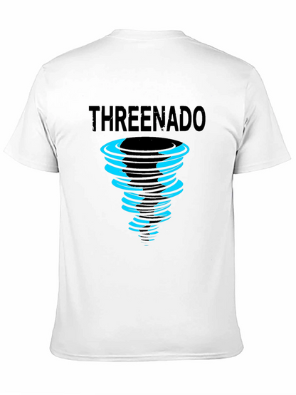 Threenado Graphic Print Black T-Shirt