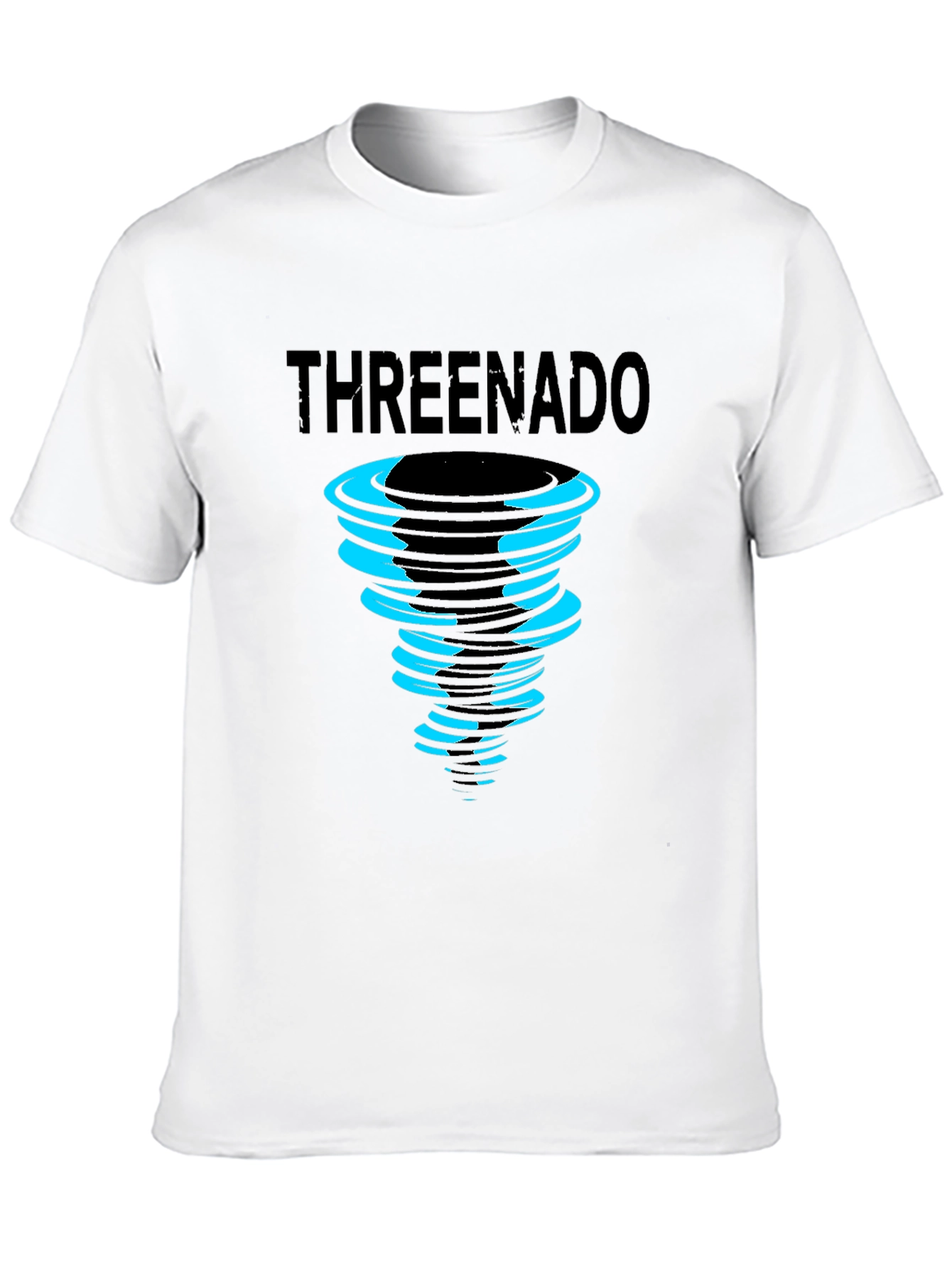 Threenado Graphic Print Black T-Shirt