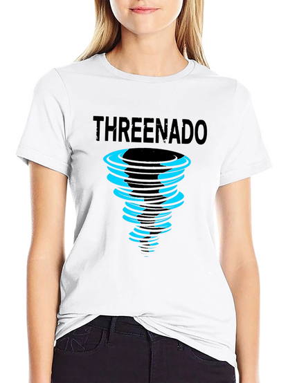 Threenado Graphic Print Black T-Shirt