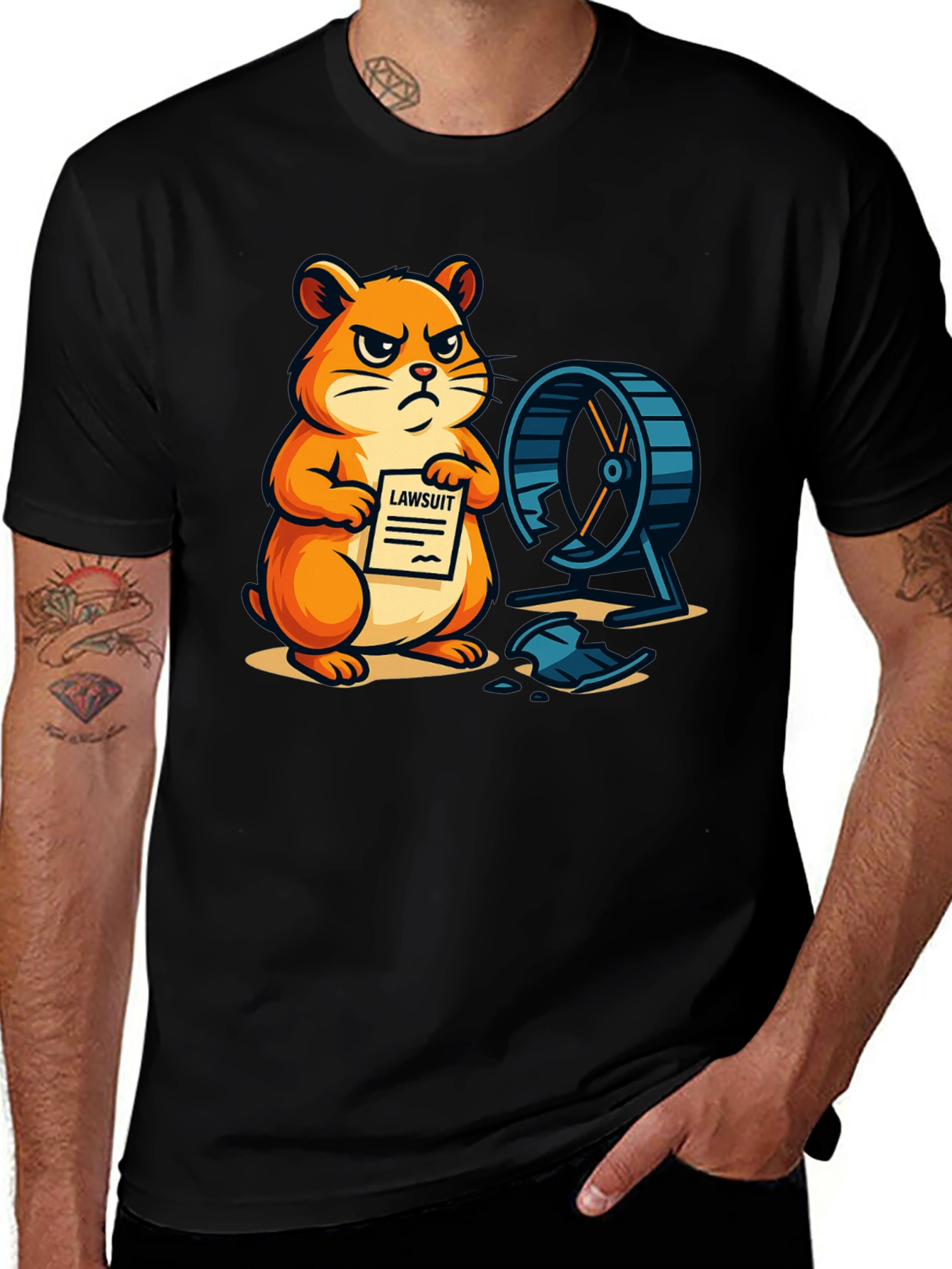 Hamster Lawsuit Graphic T-Shirt